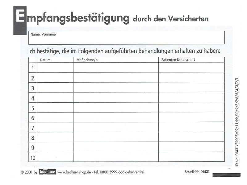 Empfangsbestätigung durch den Versicherten - Buchner & Partner - ppw - winter