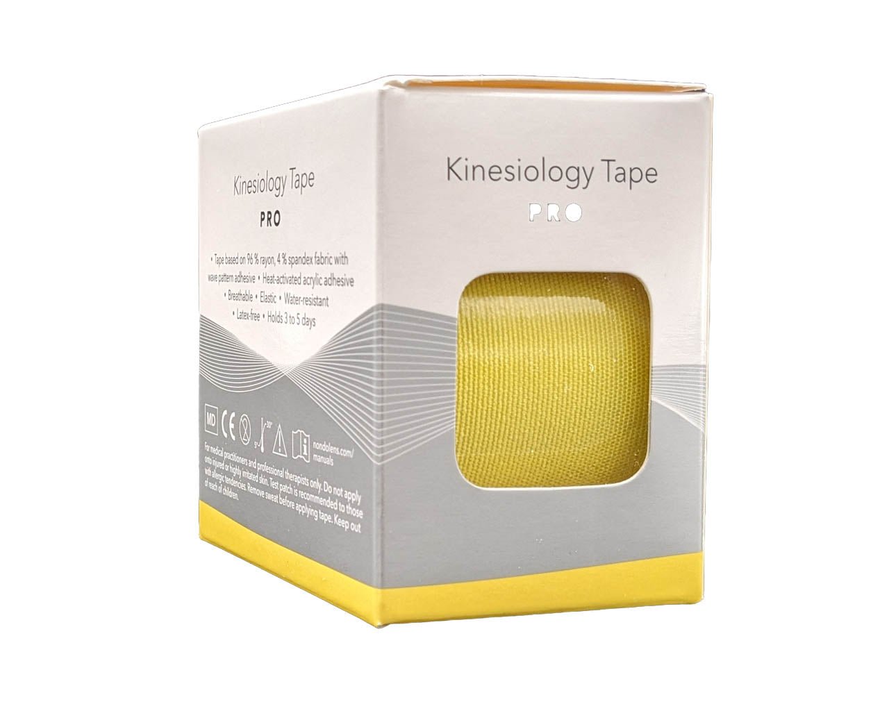 Gelbe Rolle NonDolens Tape Pro Kinesiologie Tape, 5 cm breit, Profi-Qualität für Lymph-Anlagen, Stoffwechselaktivierung und Physiotherapie.