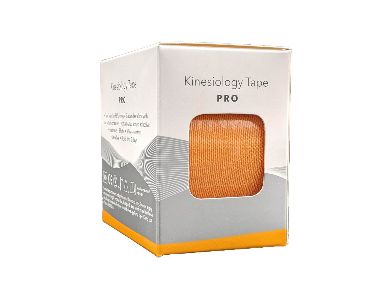 Orangefarbene Rolle NonDolens Tape Pro Kinesiologie Tape, 5 cm breit, elastisches Baumwolltape für Sportphysiotherapie und Stoffwechselaktivierung.