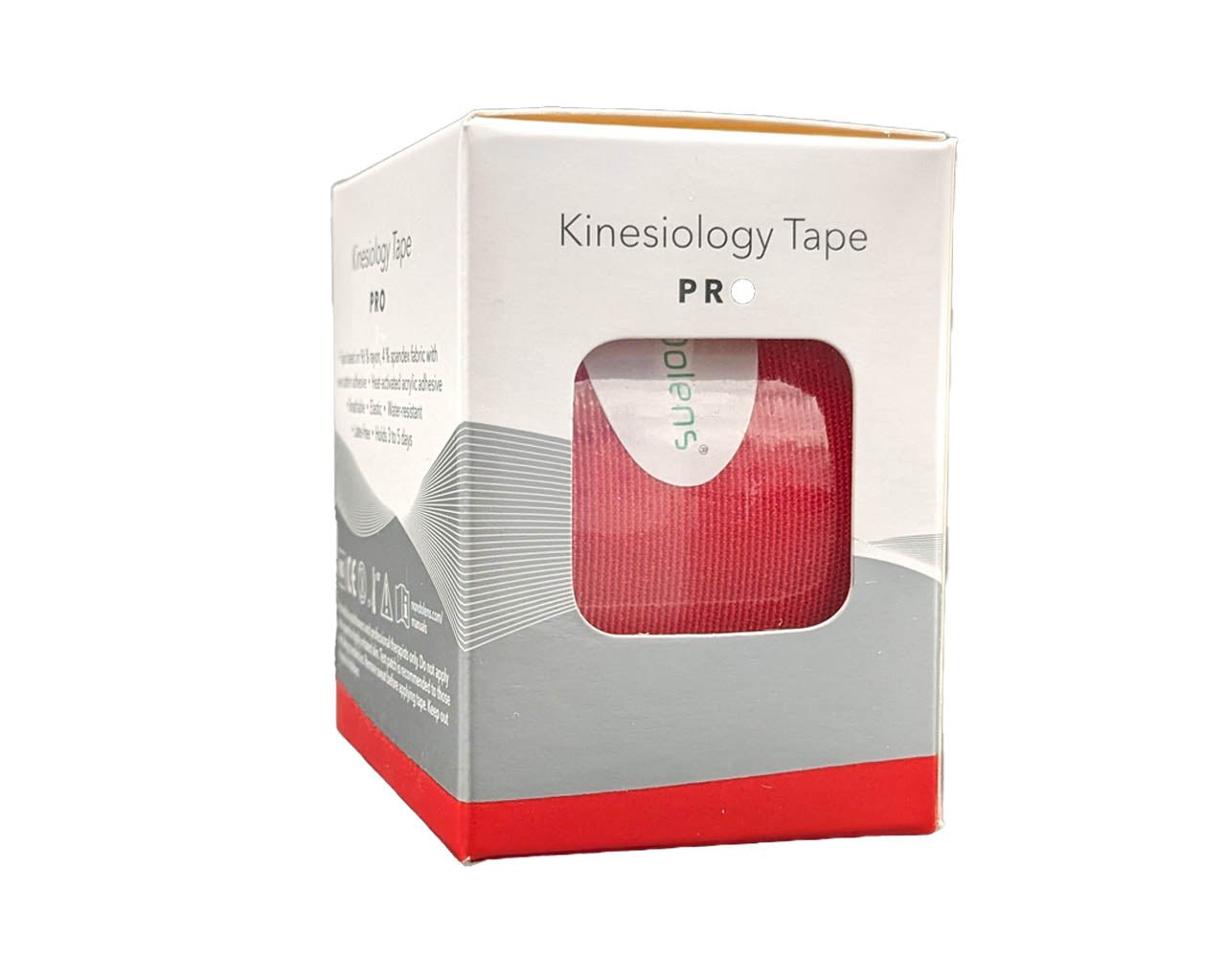 Rote Rolle NonDolens Tape Pro Kinesiologie Tape, 5 cm breit, Profi-Qualität mit Wellenkleber für Sport und Physiotherapie.