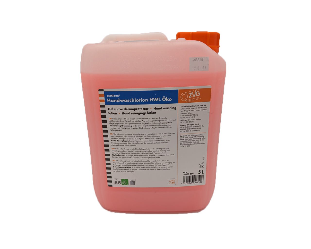 Seife im Kanister, Handwaschlotion HWL Öko, 5 Liter Kanister - ZVG Zellstoffvertriebs GmbH & Co. KG - ppw - winter