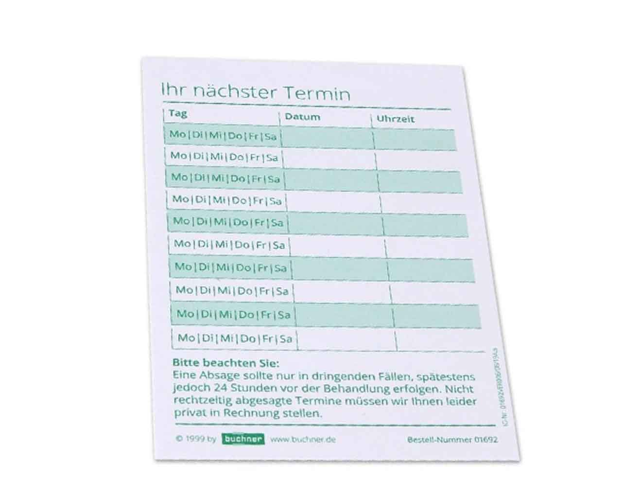 Terminzettel mit Wochentag, 250 Stück - Buchner & Partner - ppw - winter